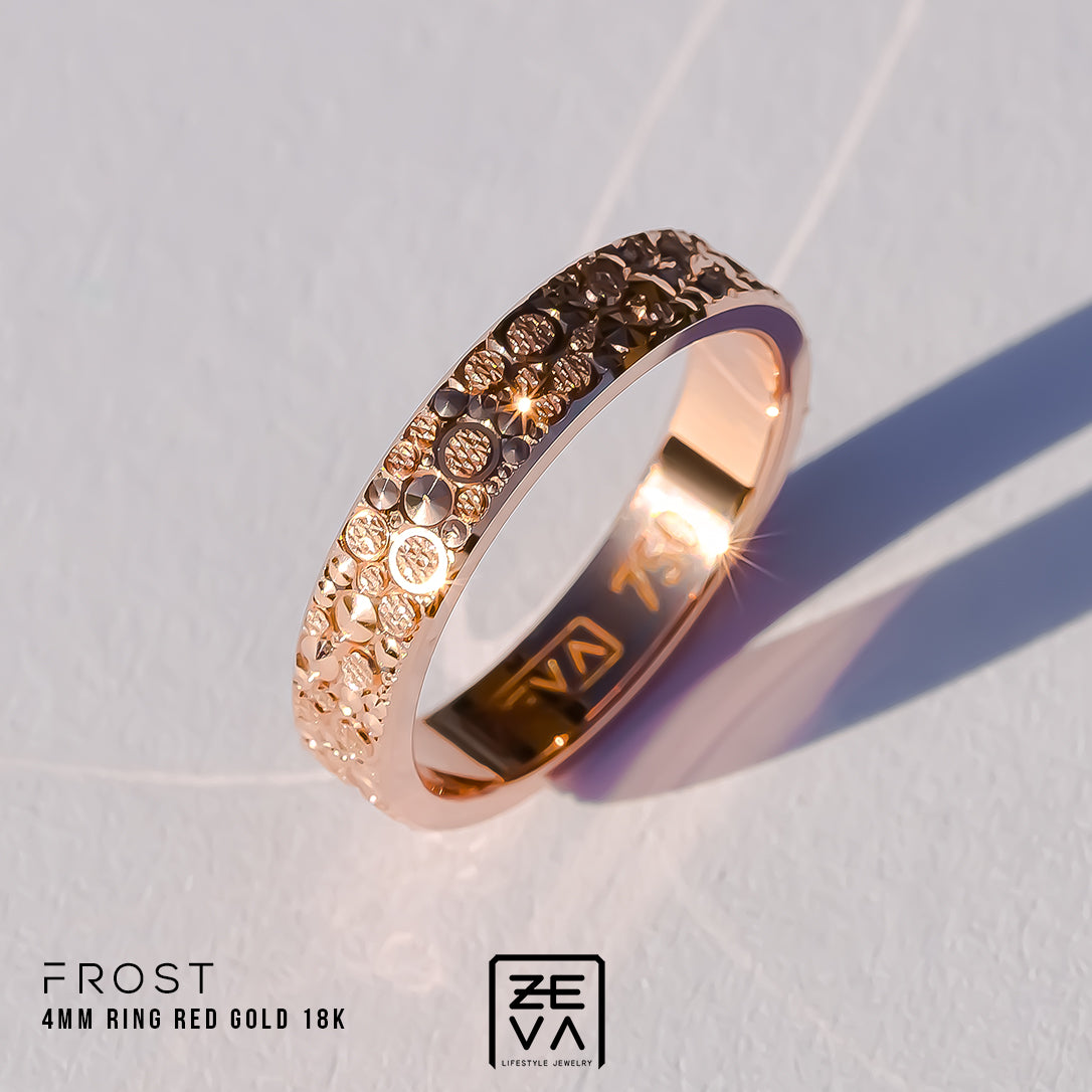 Bague FROST 4mm or rouge 18k 750