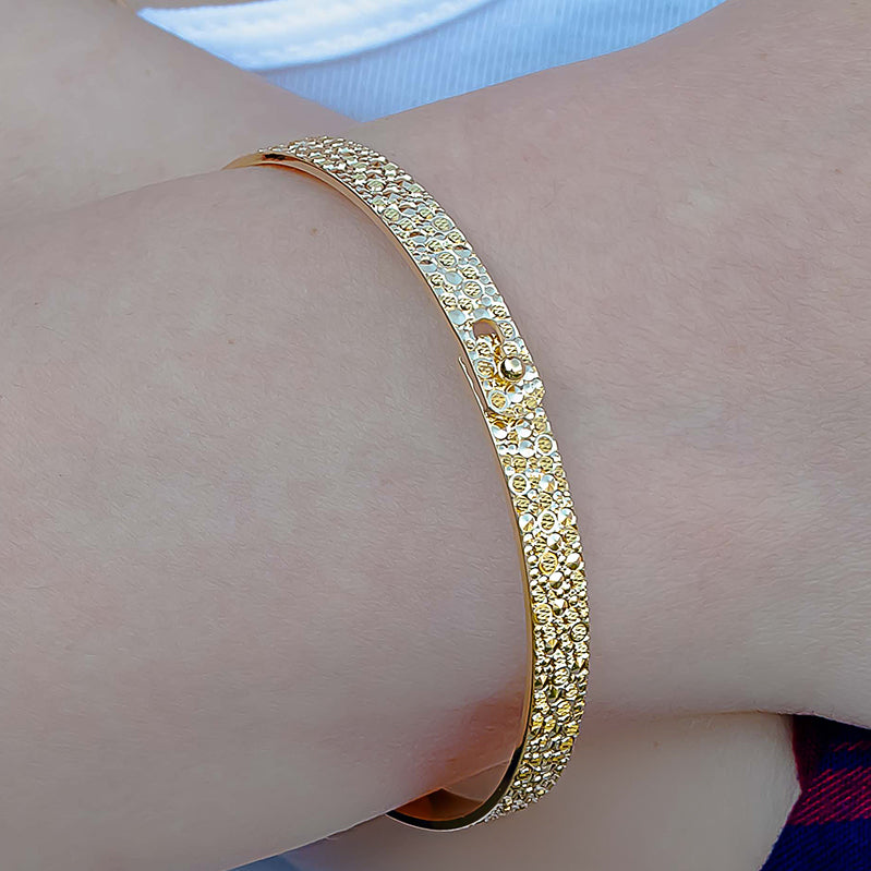 Bracelet FROST 6mm flexible with pin claps yellow gold 18k 750