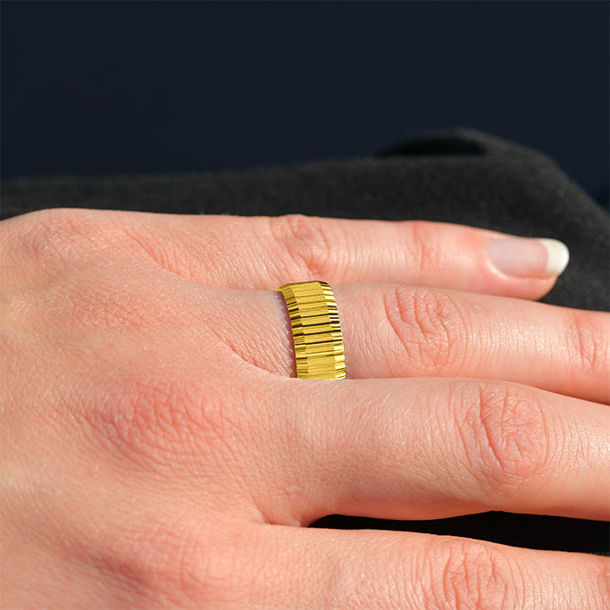 Ring CRUSH 6mm yellow gold 18K 750