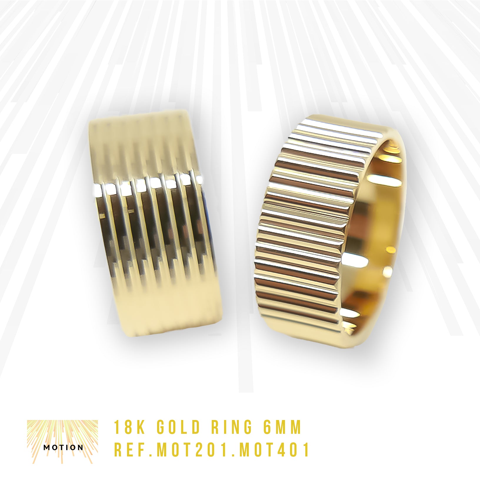 Ring MOTION 6mm yellow gold 18k 750