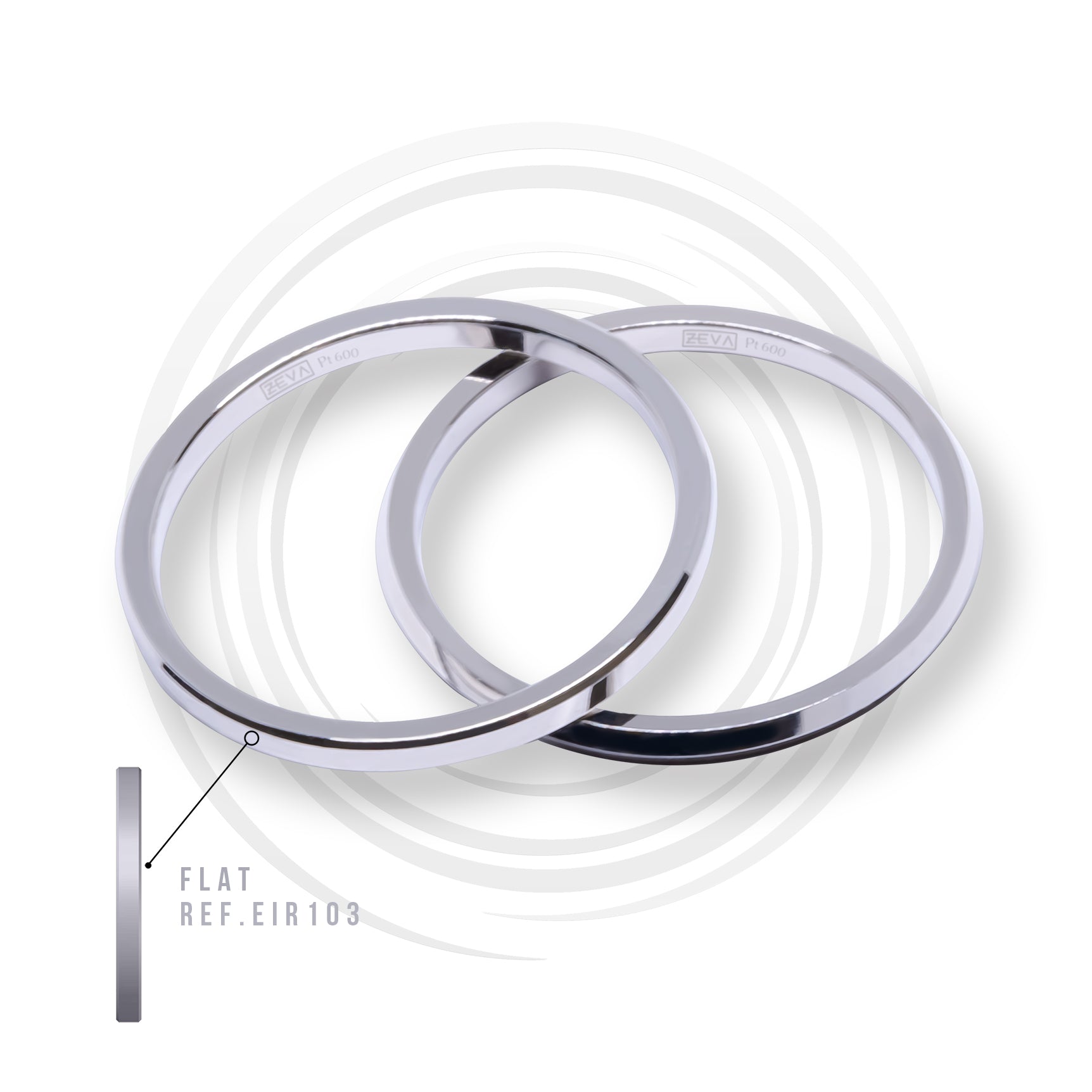 Ring EARTH IS ROUND 1.5mm flat profile Platinum 600