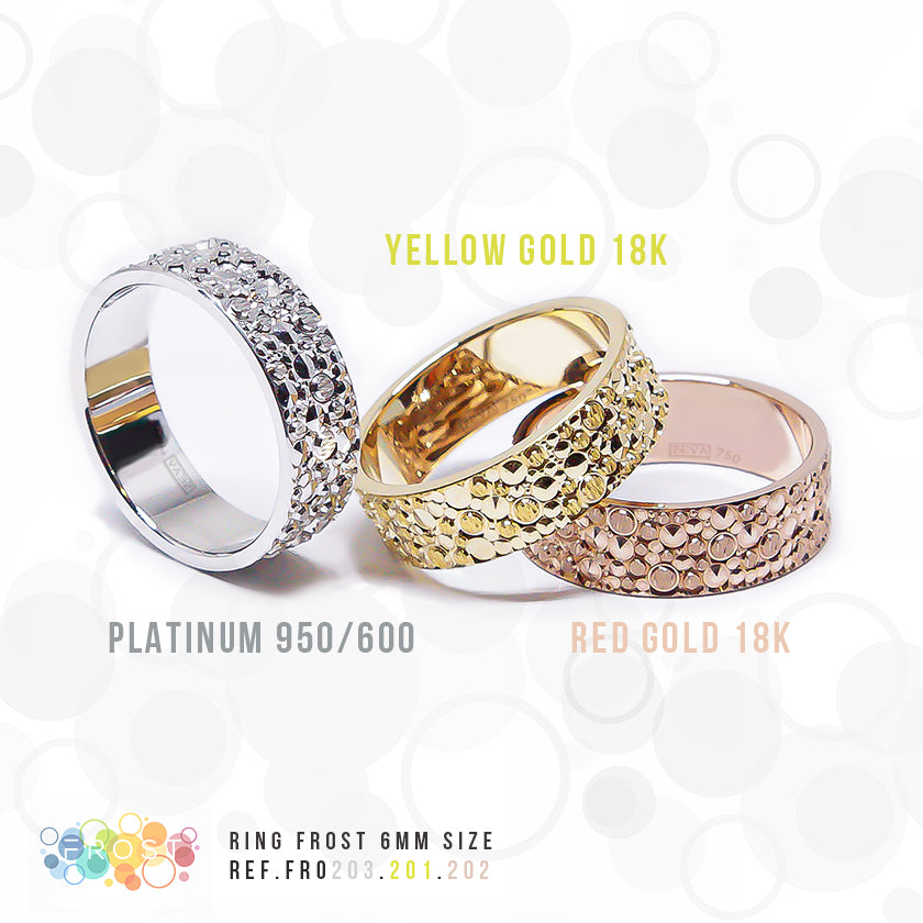 Bague FROST 6mm or rouge 18k 750