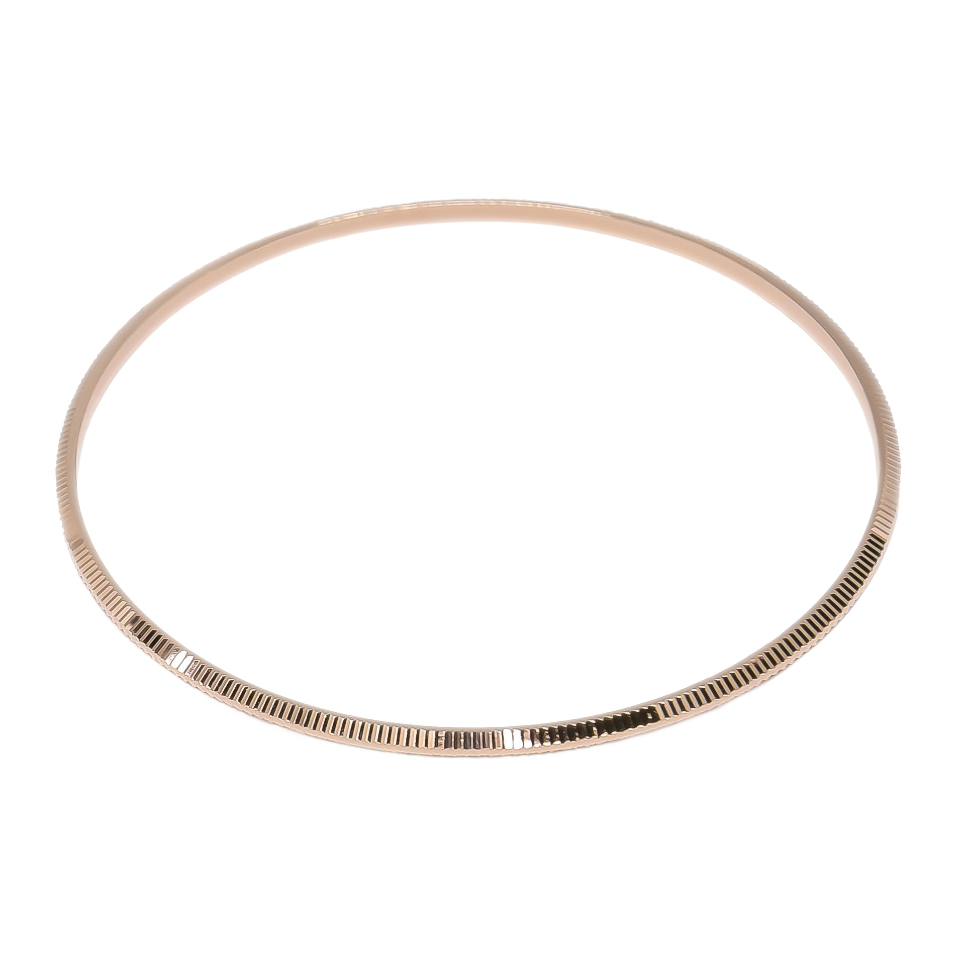 Bracelet EARTH IS ROUND 2mm profil triangle or rouge 18k 750