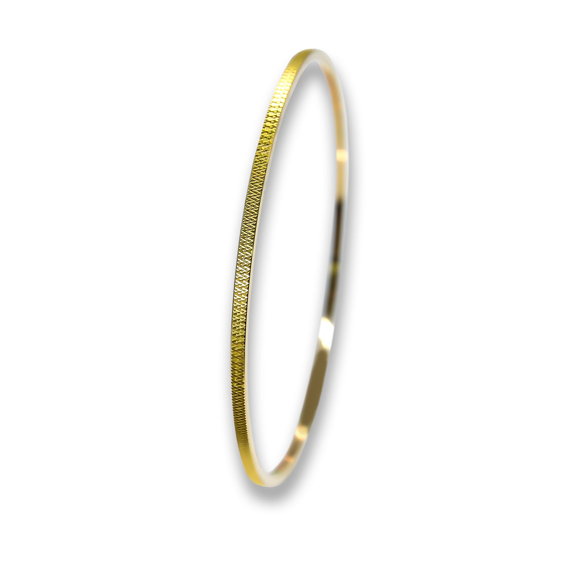 Bracelet jonc 2mm motif WIRED or jaune 18 carats
