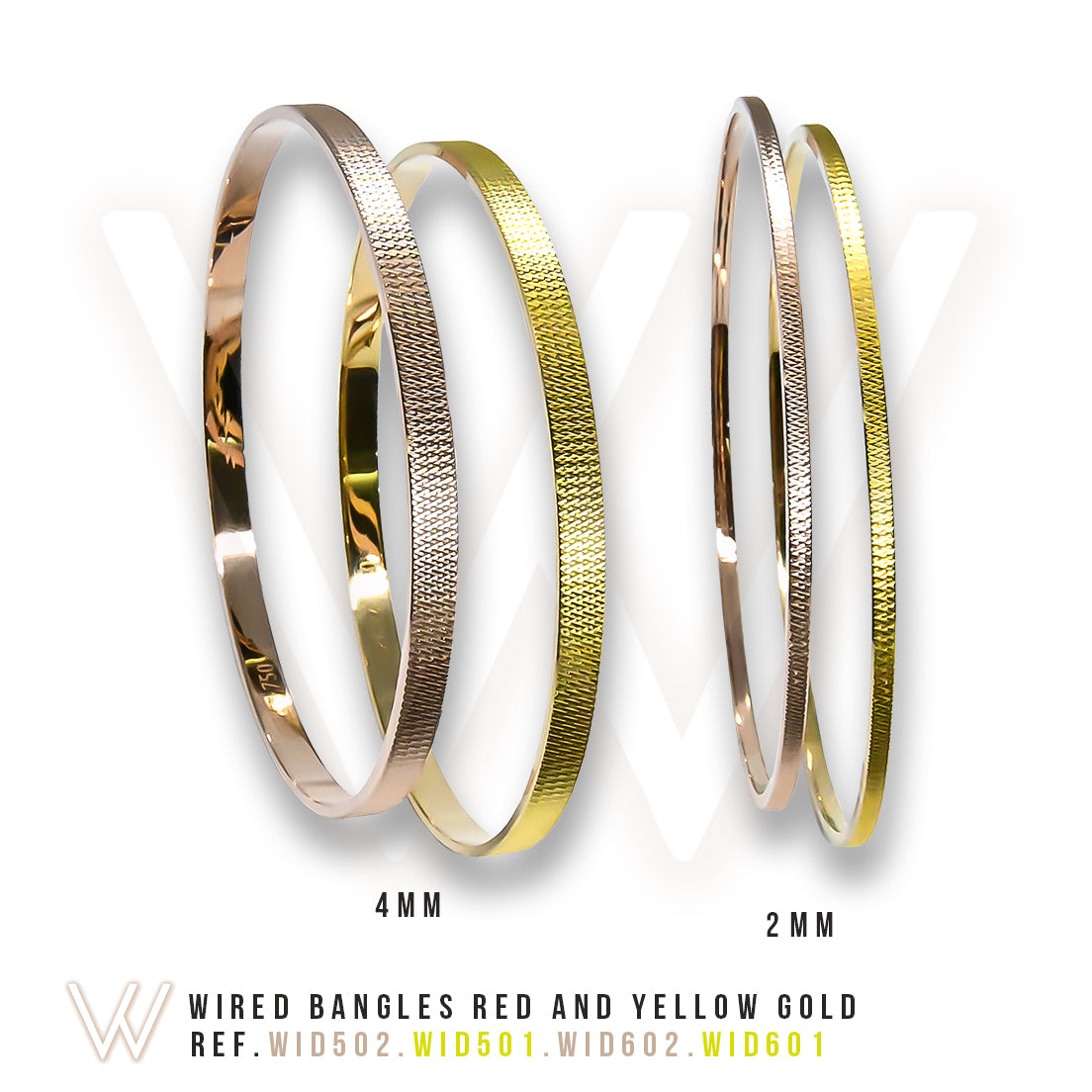 Bangle WIRED 4mm red gold 18k 750