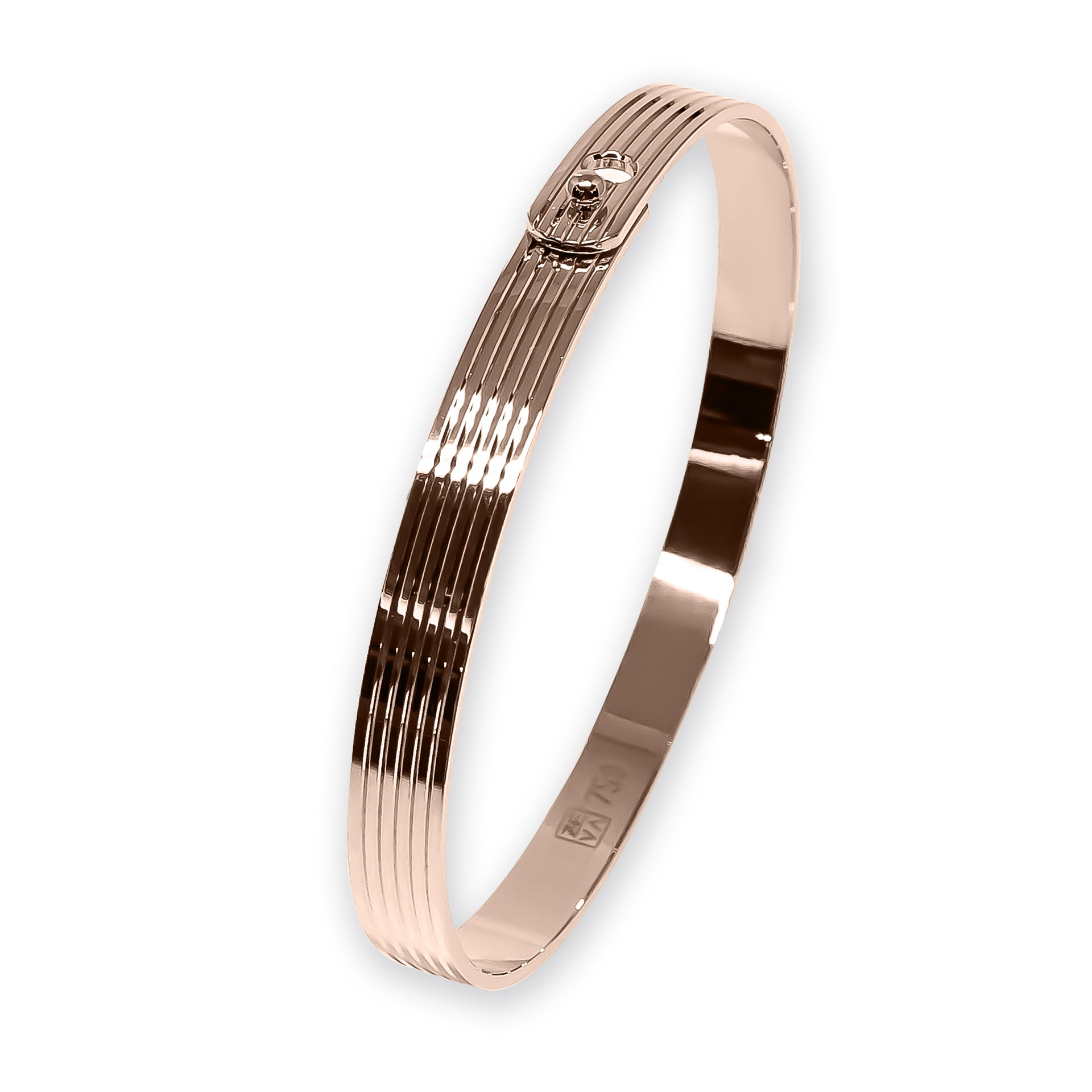 Bracelet MOTION 6mm flexible with pin claps red gold 18k 750