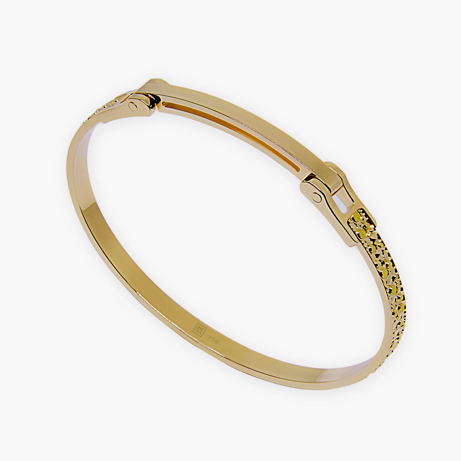 Bracelet FROST 4mm avec charnière or jaune 18k 750