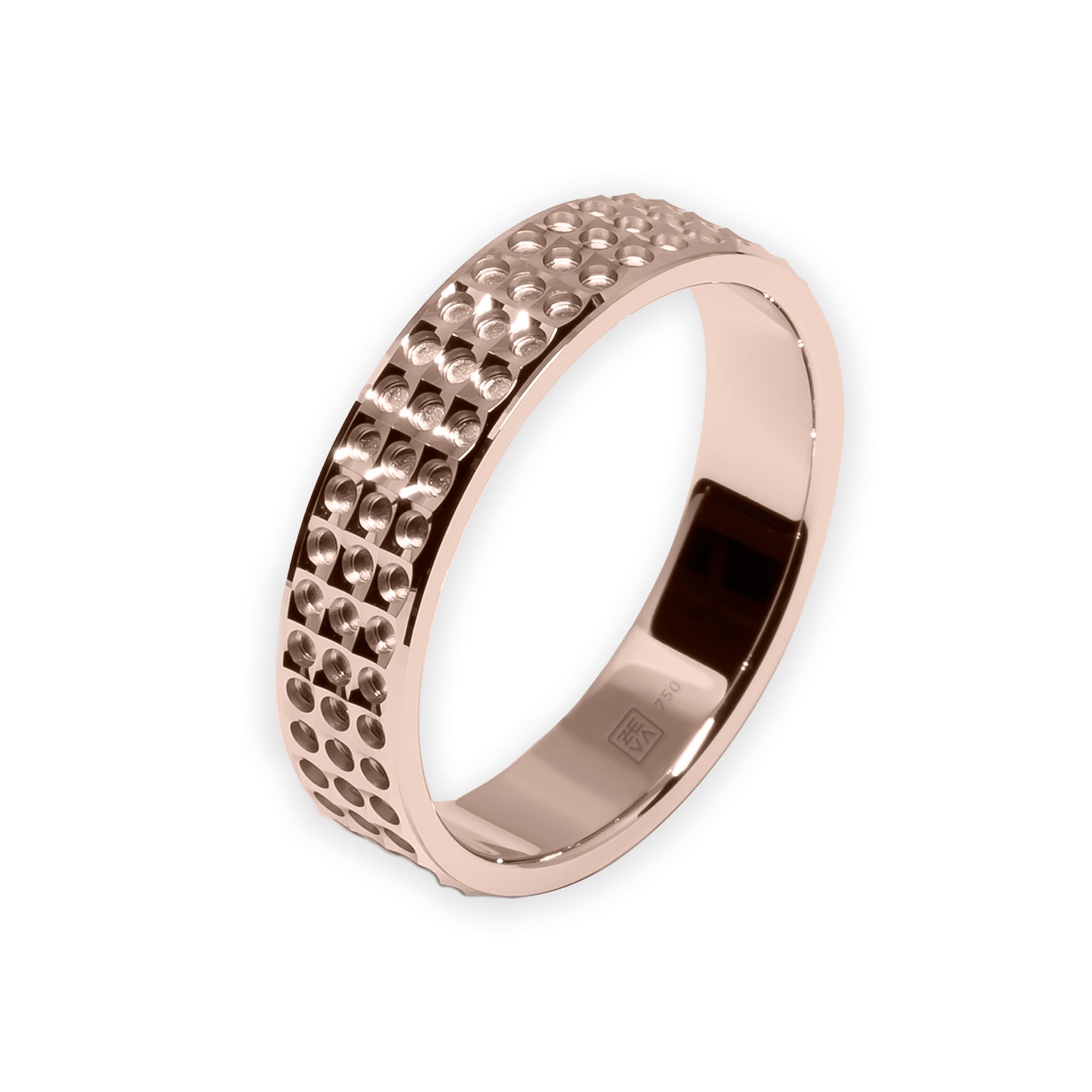 Ring CRUSH 5mm drilled red gold 18K 750