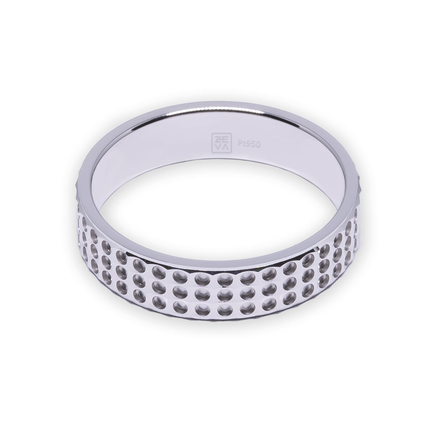 Ring CRUSH 5mm drilled platinum 600