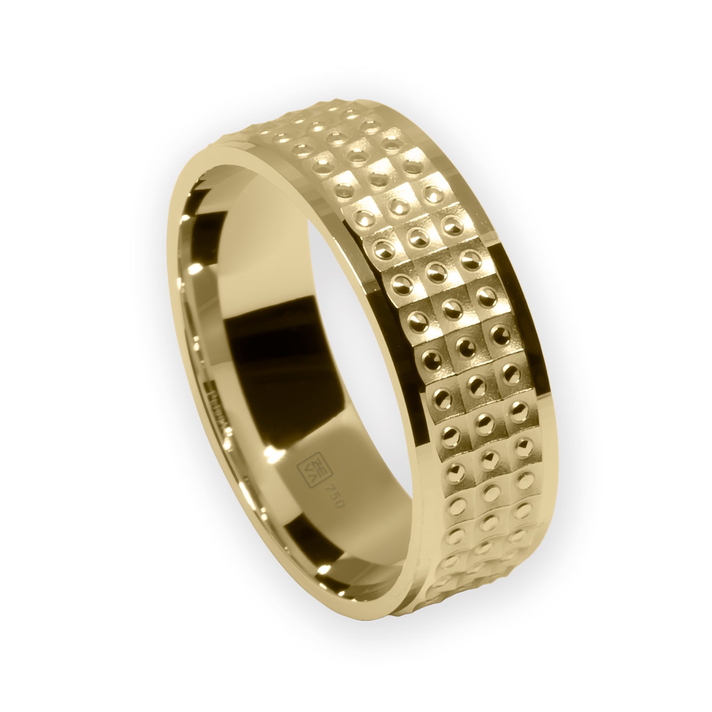 Ring CRUSH 6mm dotted Yellow Gold 18K 750