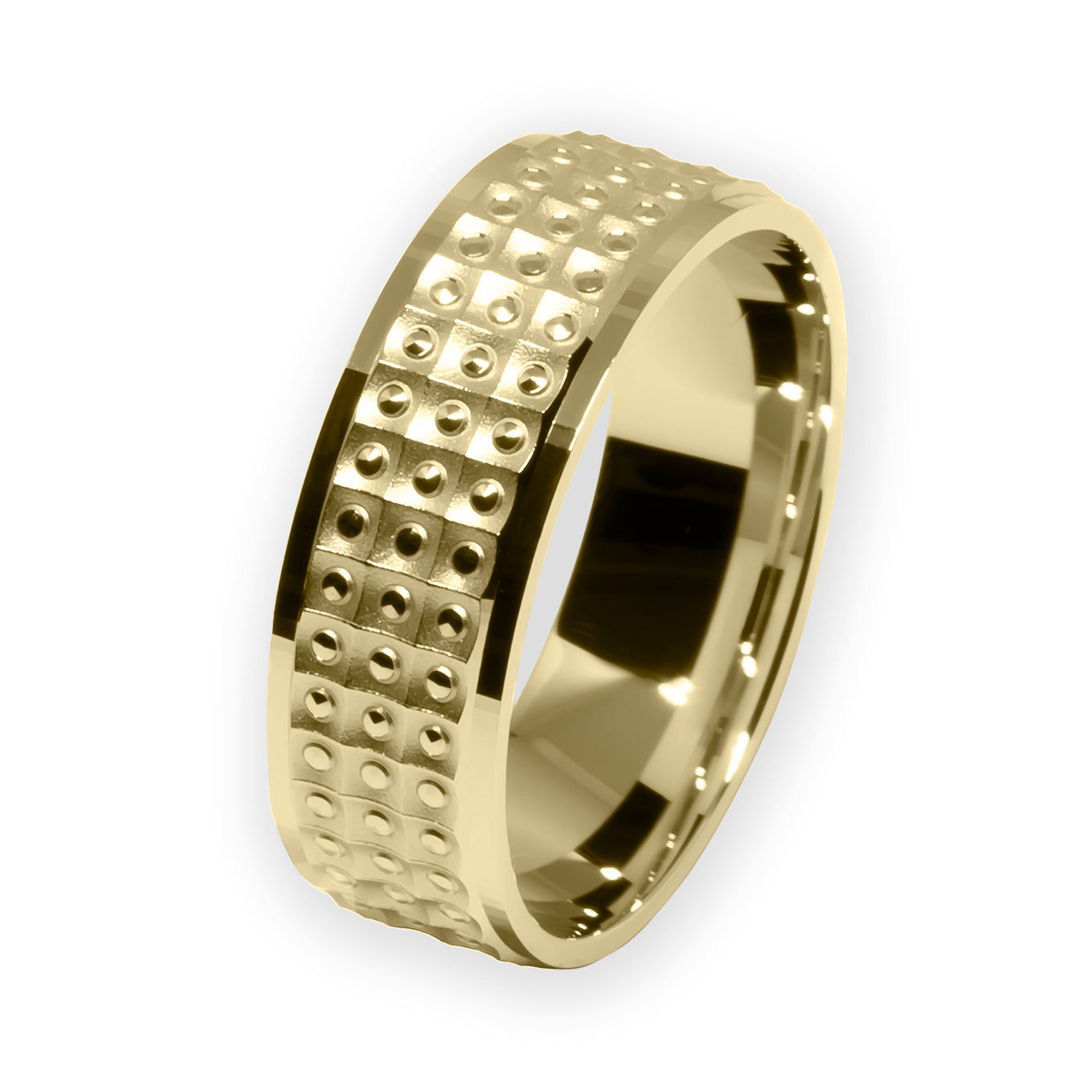 Ring CRUSH 6mm dotted Yellow Gold 18K 750