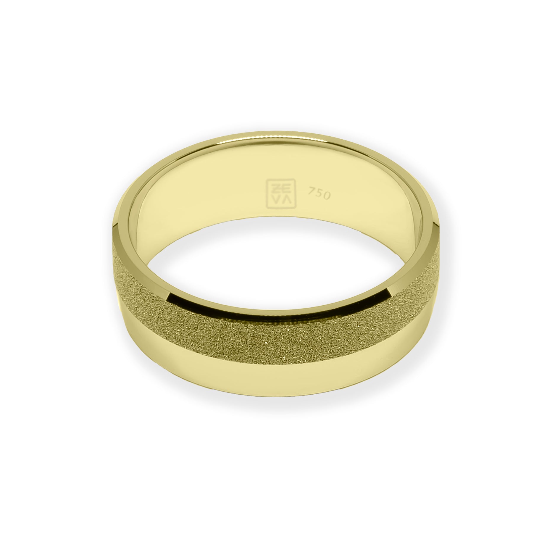Bague CRUSH 6mm double finition or jaune 18k 750