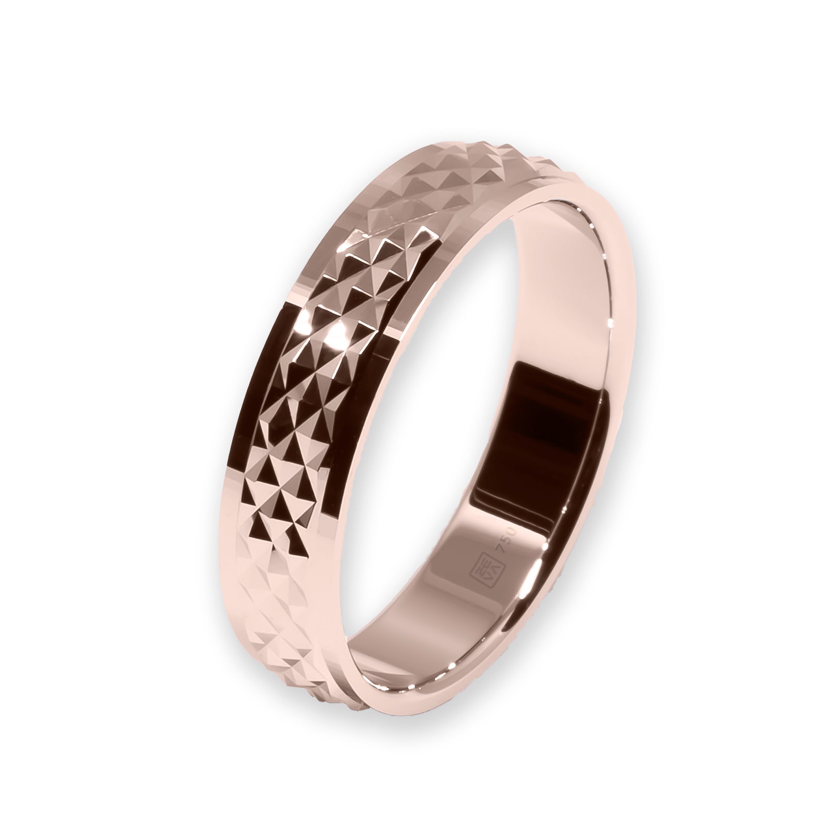 Ring CRUSH 4mm triangle band red gold 18K 750