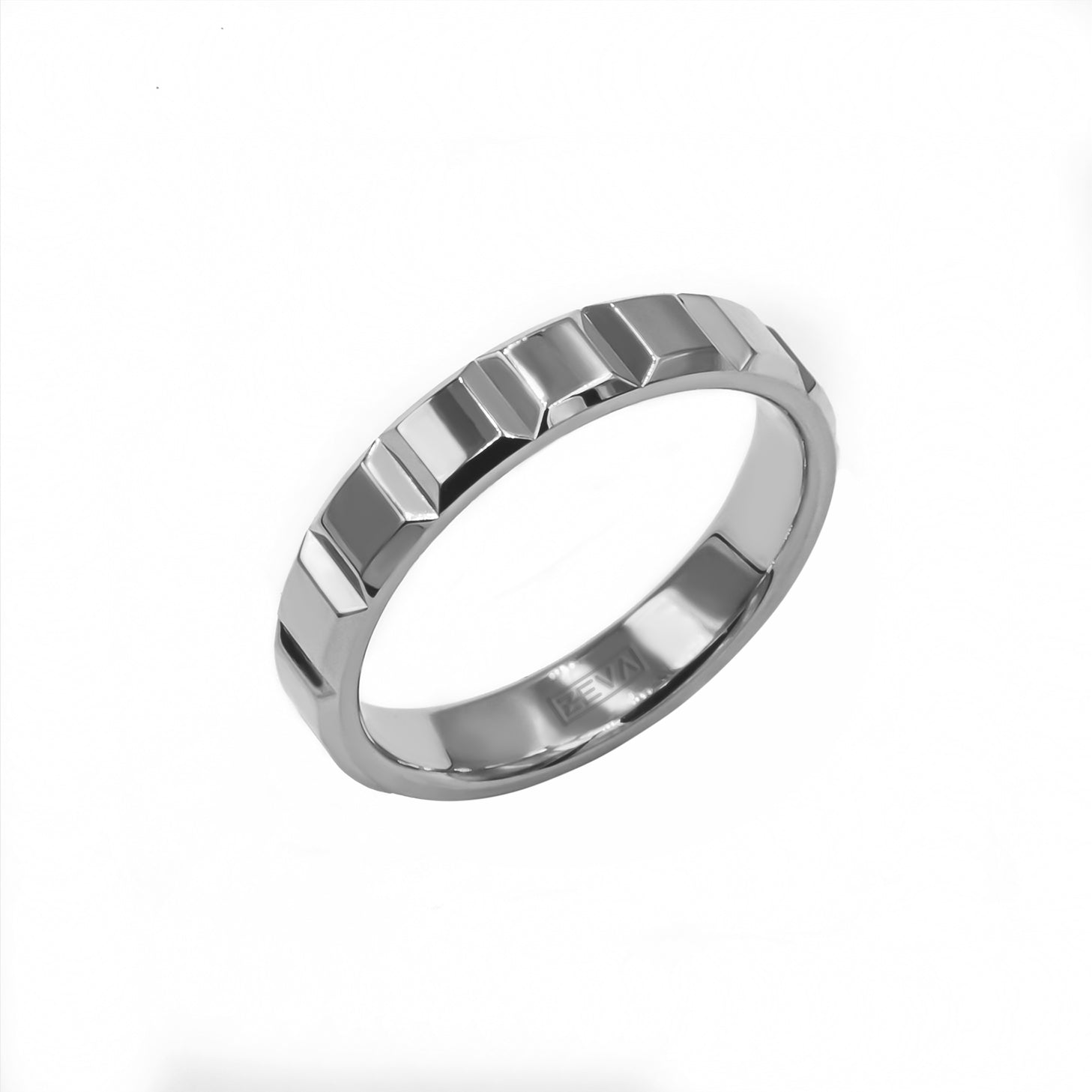 Ring CRUSH 4mm square shape Platinum 600