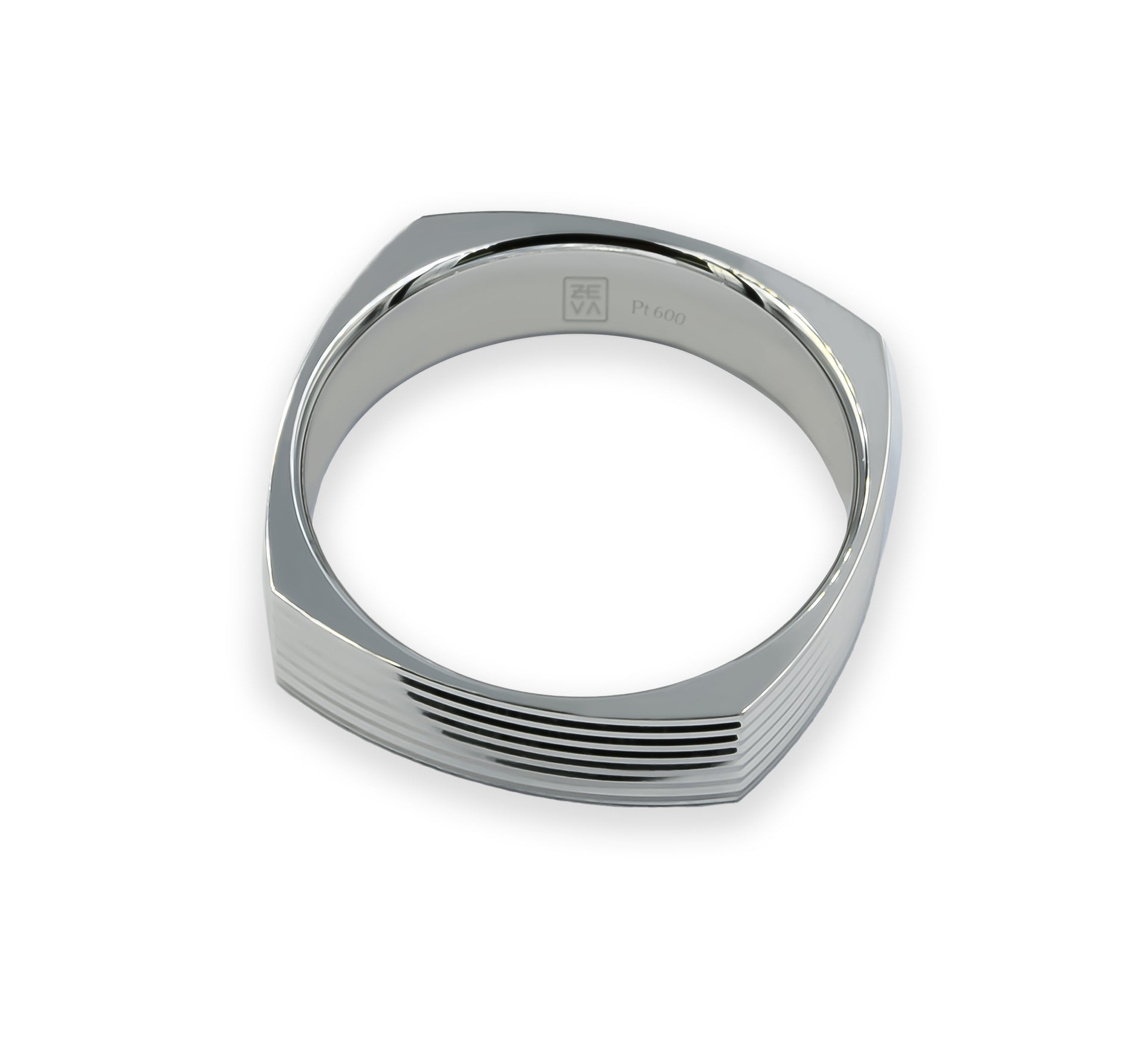 Ring DANCE square straight lines 5mm Platinum 600