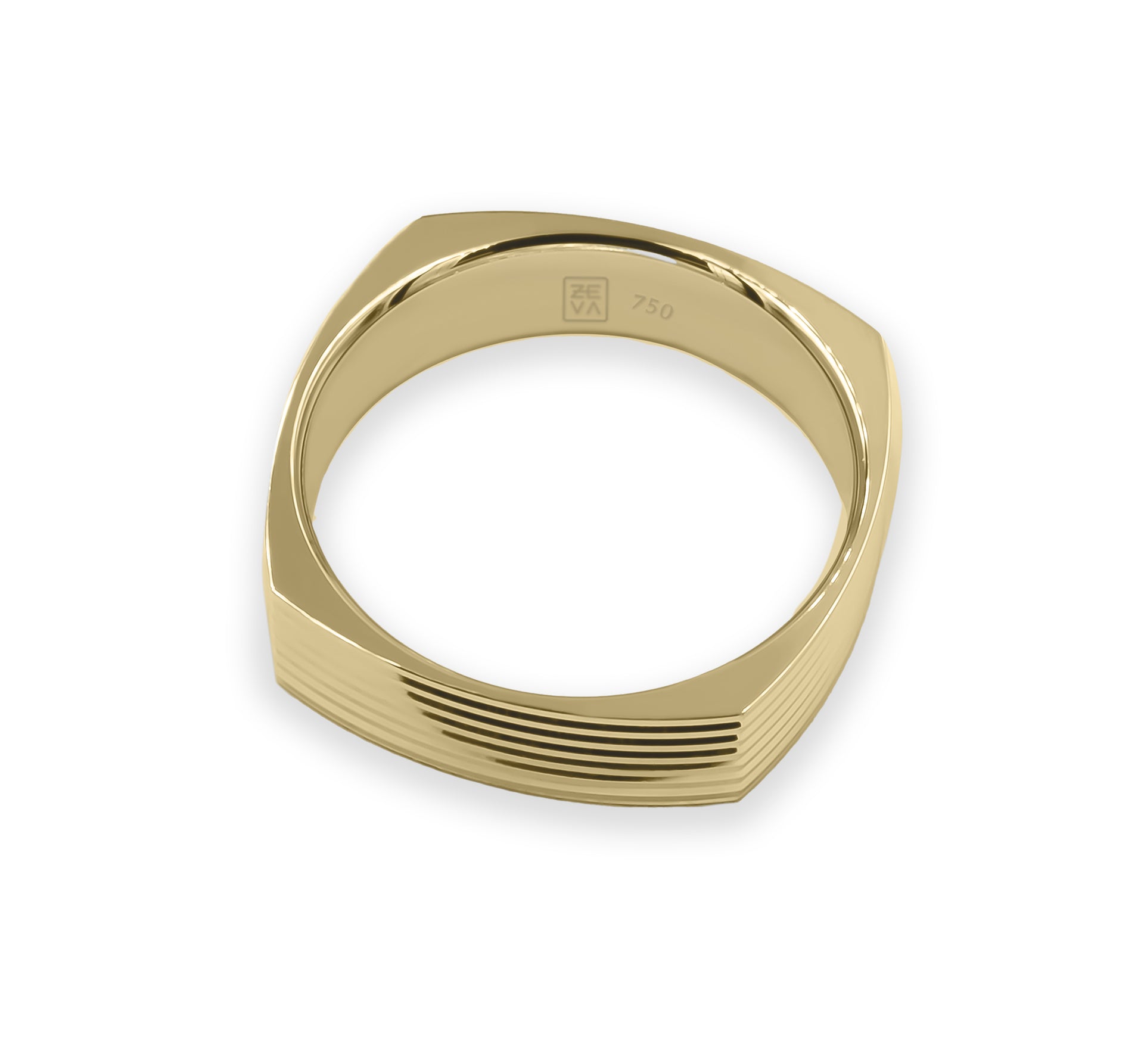 Ring DANCE square straight lines 5mm yellow gold 18K