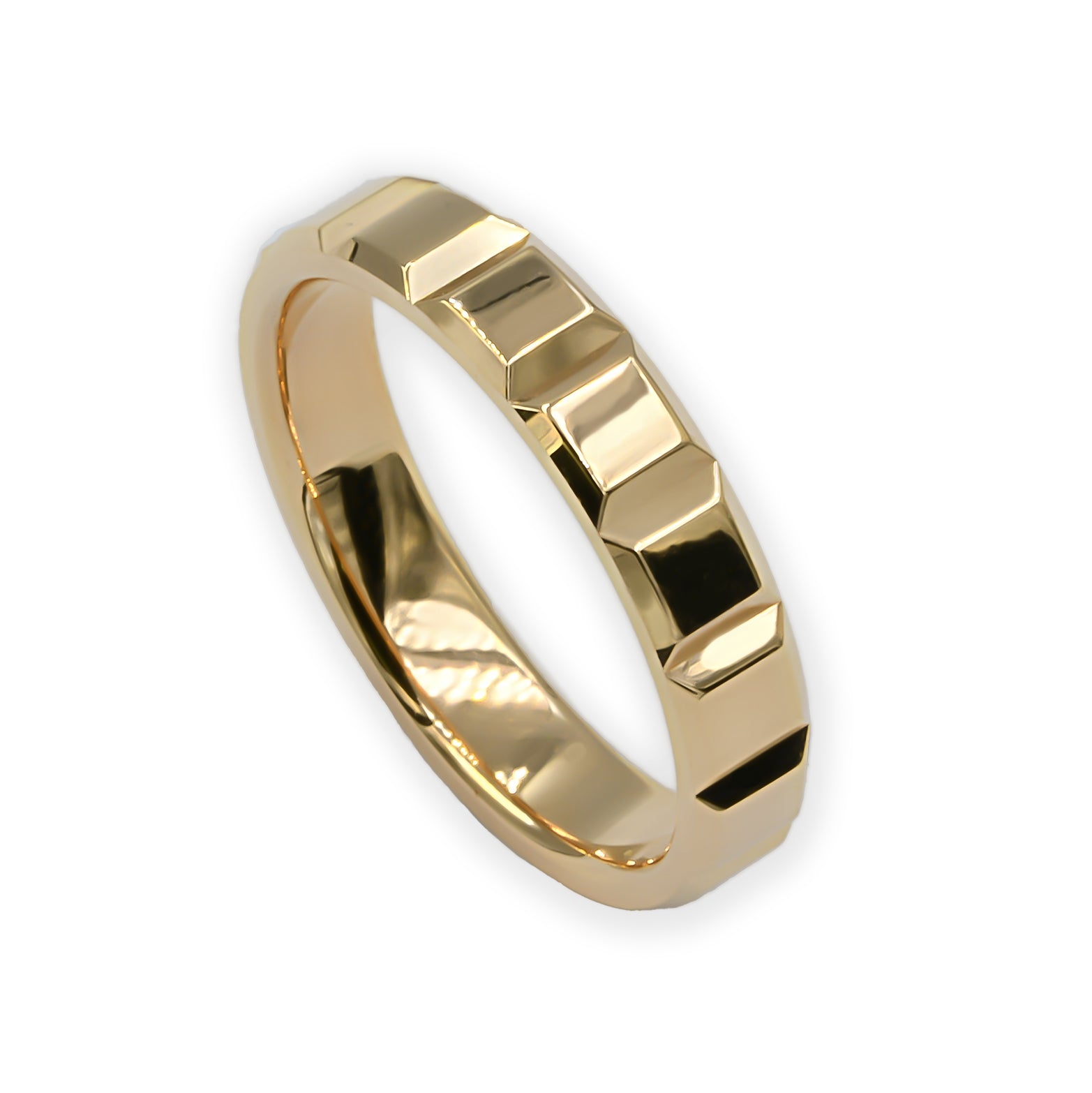 Ring CRUSH 4mm square shape yellow gold 18K 750