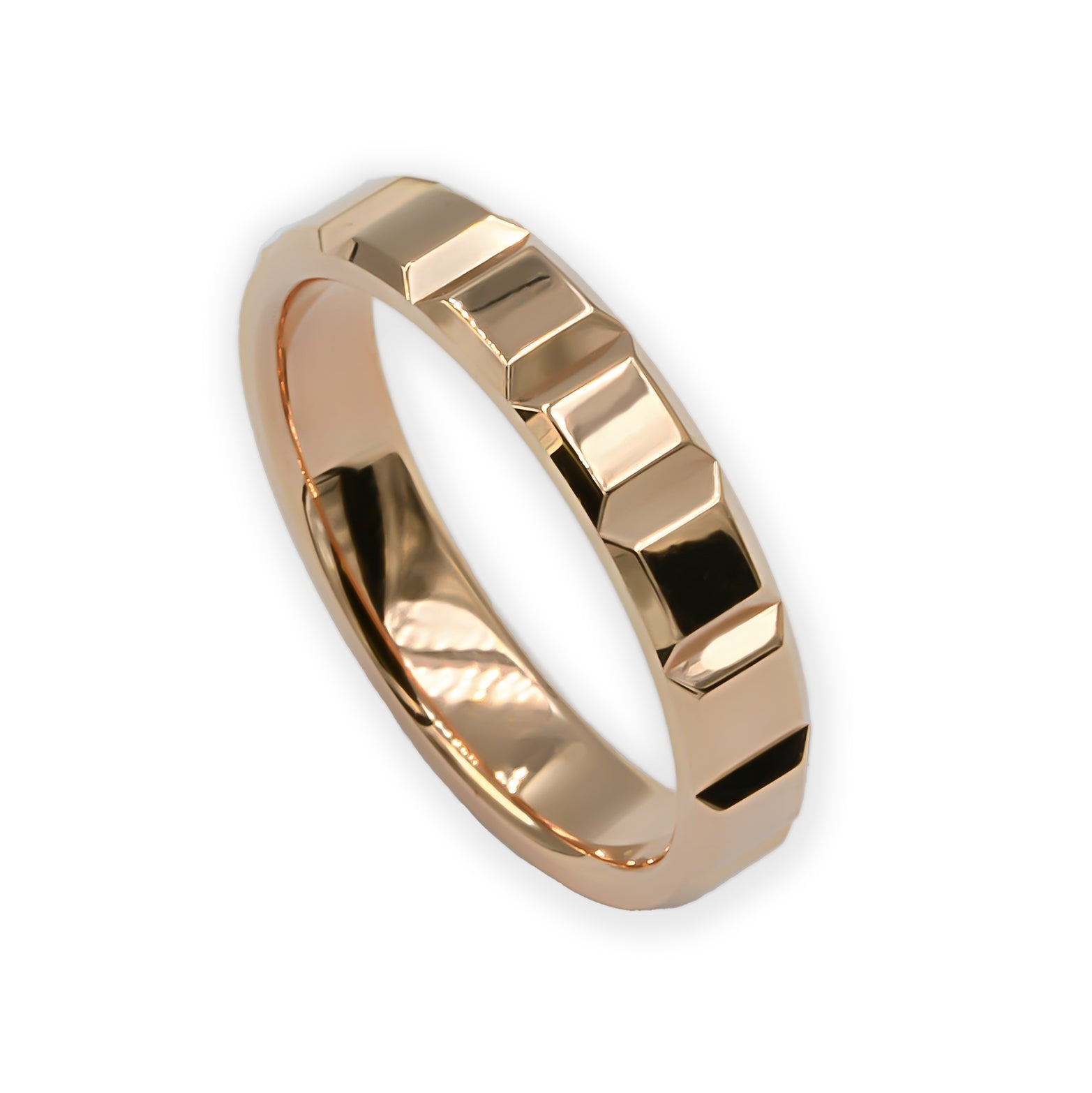 Ring CRUSH 4mm square shape red gold 18K 750