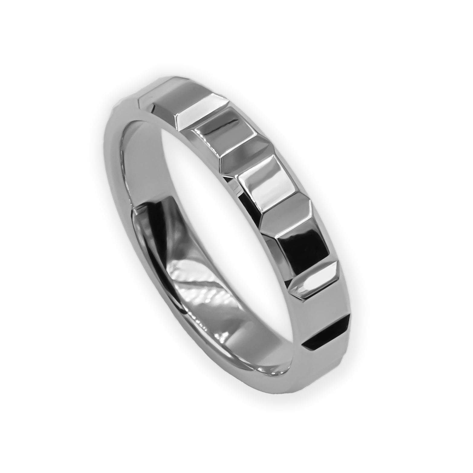 Ring CRUSH 4mm square shape Platinum 600