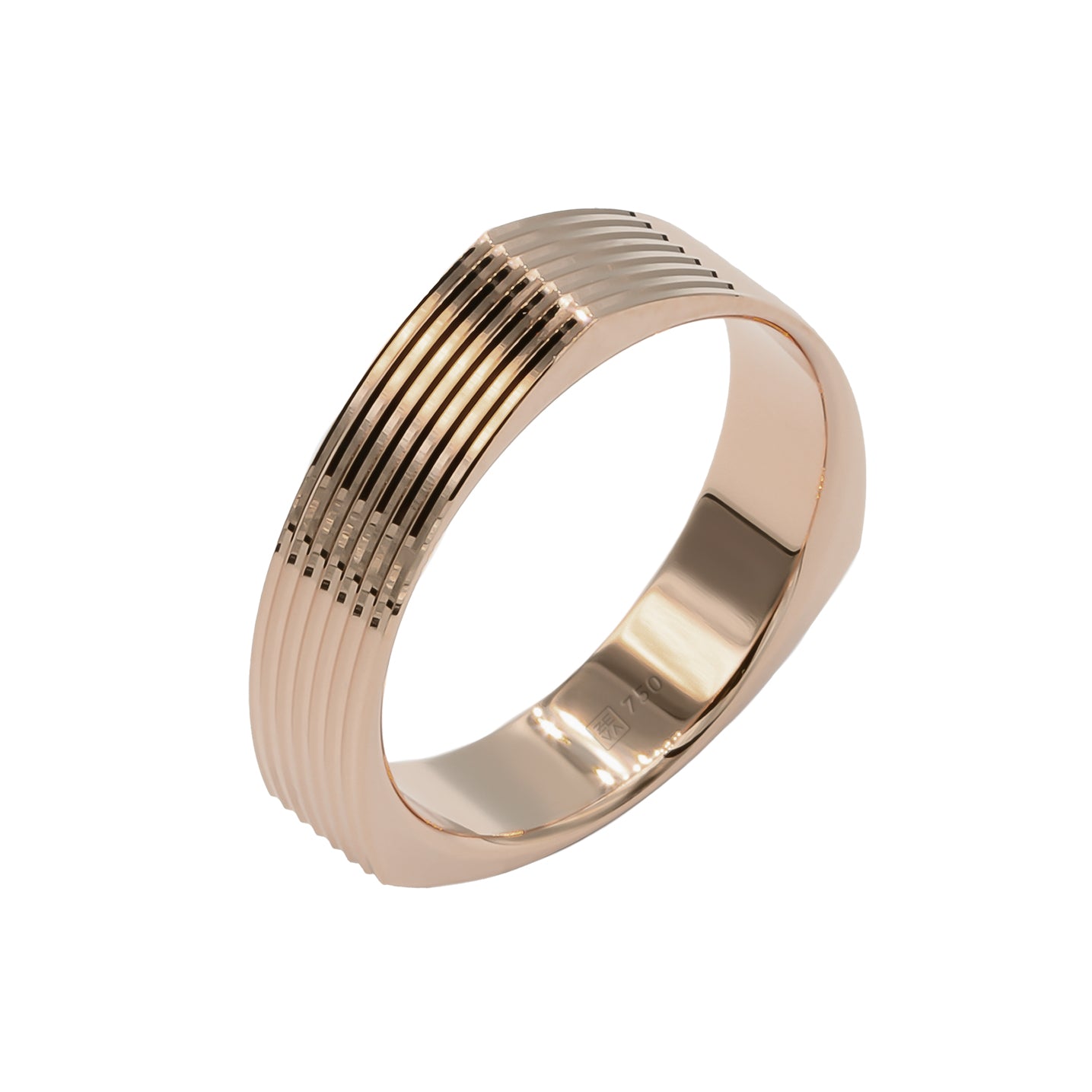 Ring DANCE straight lines 5mm red gold 18K