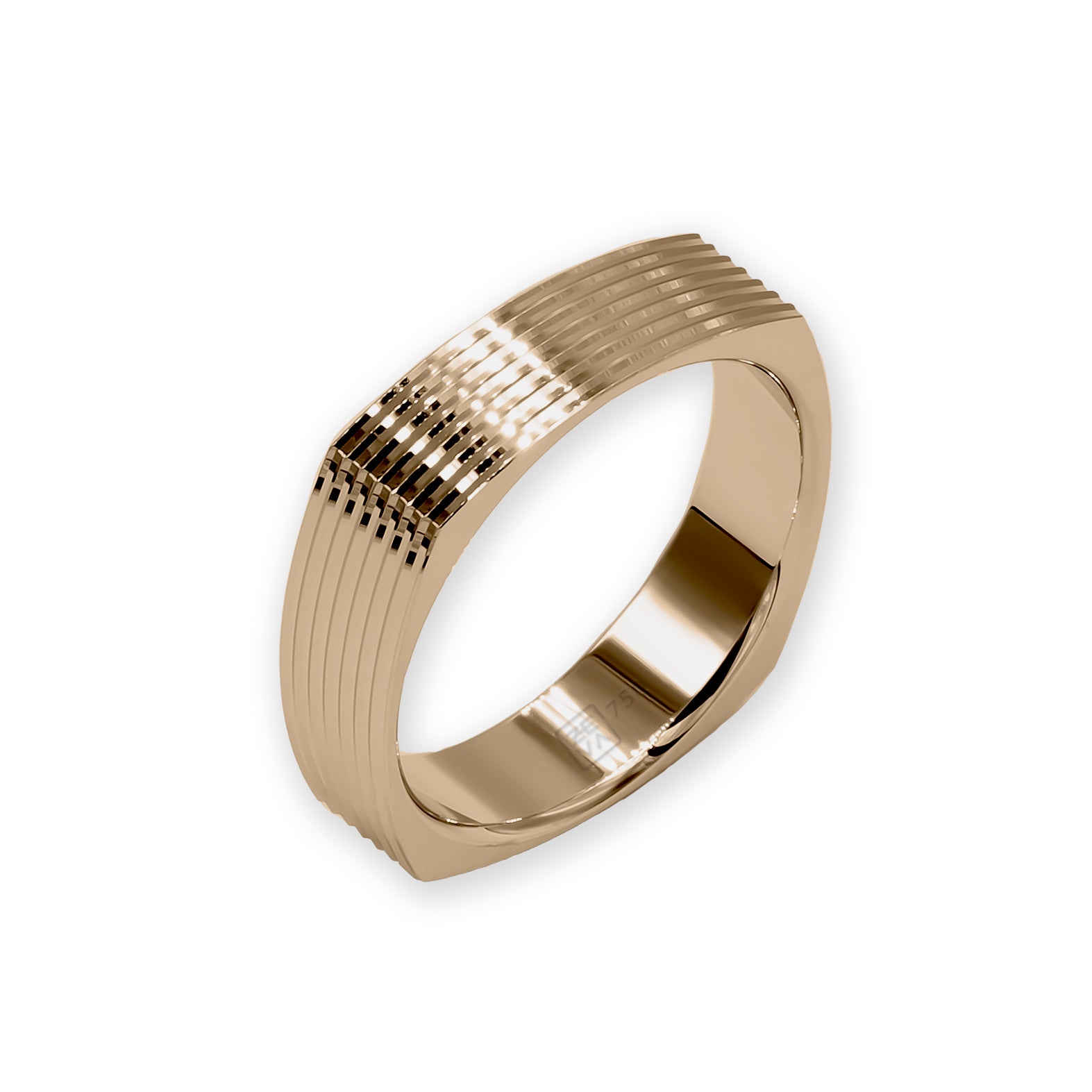 Ring DANCE square straight lines 5mm red gold 18K