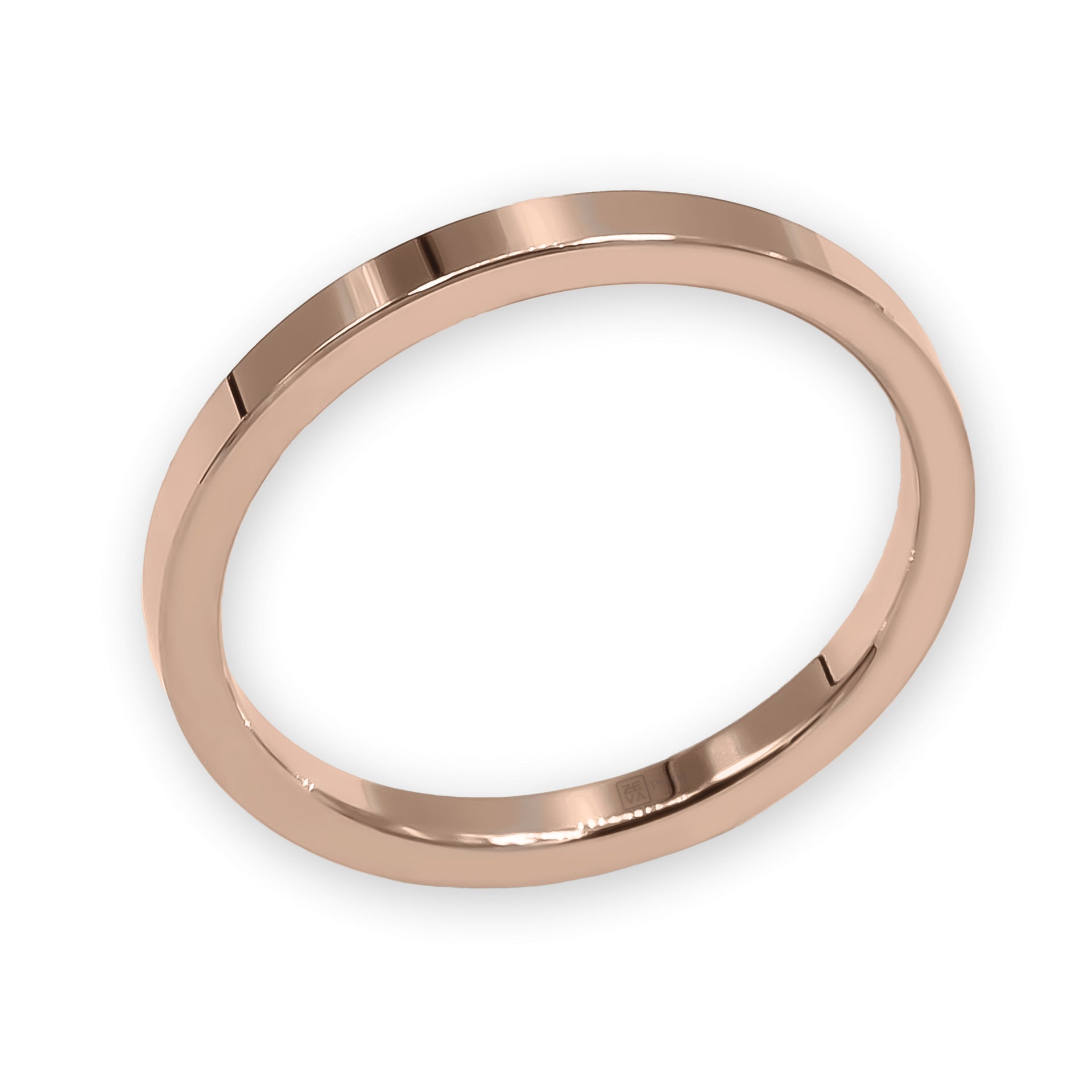 Bague EARTH IS ROUND 2mm profil plat or rouge 18k