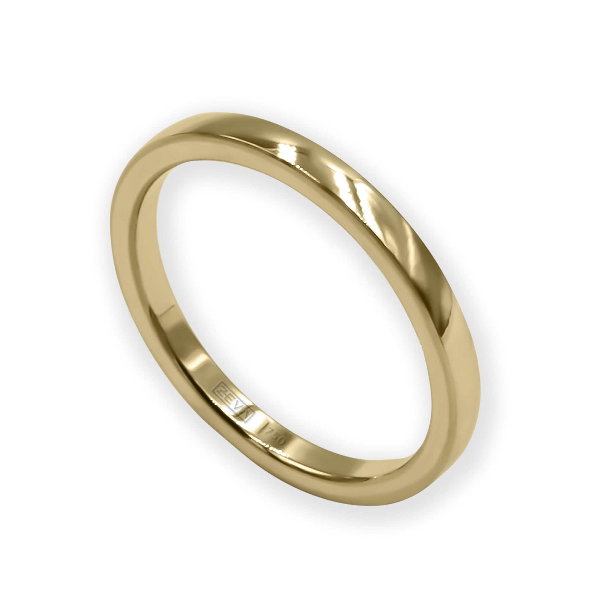 Ring EARTH IS ROUND 2mm round profile yellow gold 18k