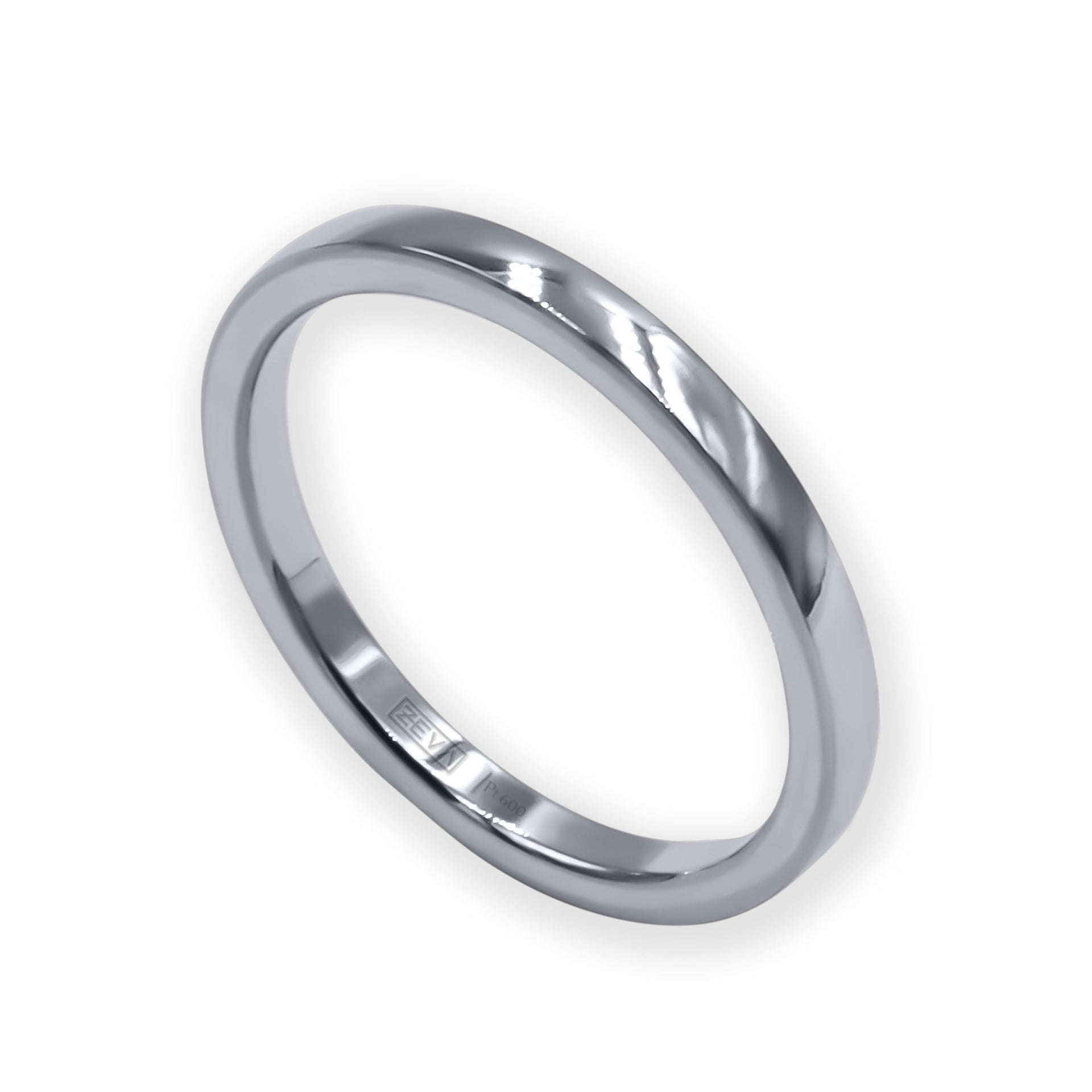 Ring EARTH IS ROUND 2mm round profile platinum 600
