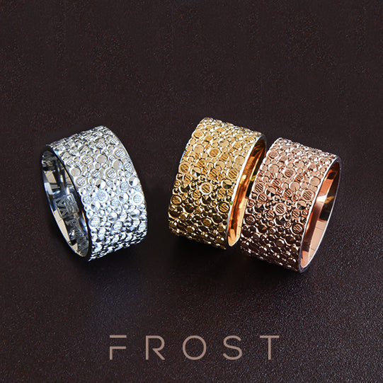 Ring FROST 10mm yellow gold 18k 750