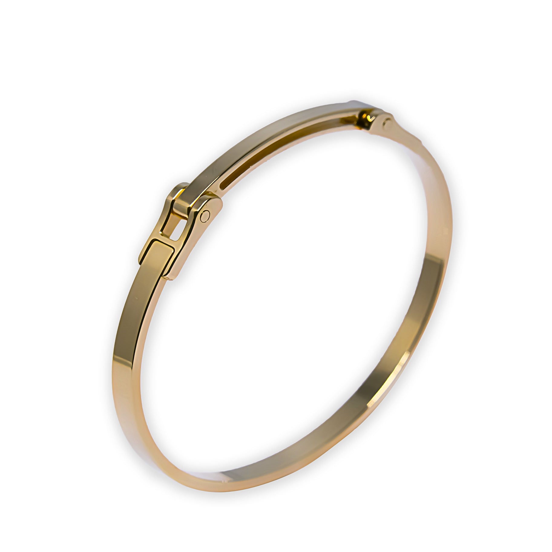 Bracelet EARTH IS ROUND 4mm with hinge yellow gold 18k 750