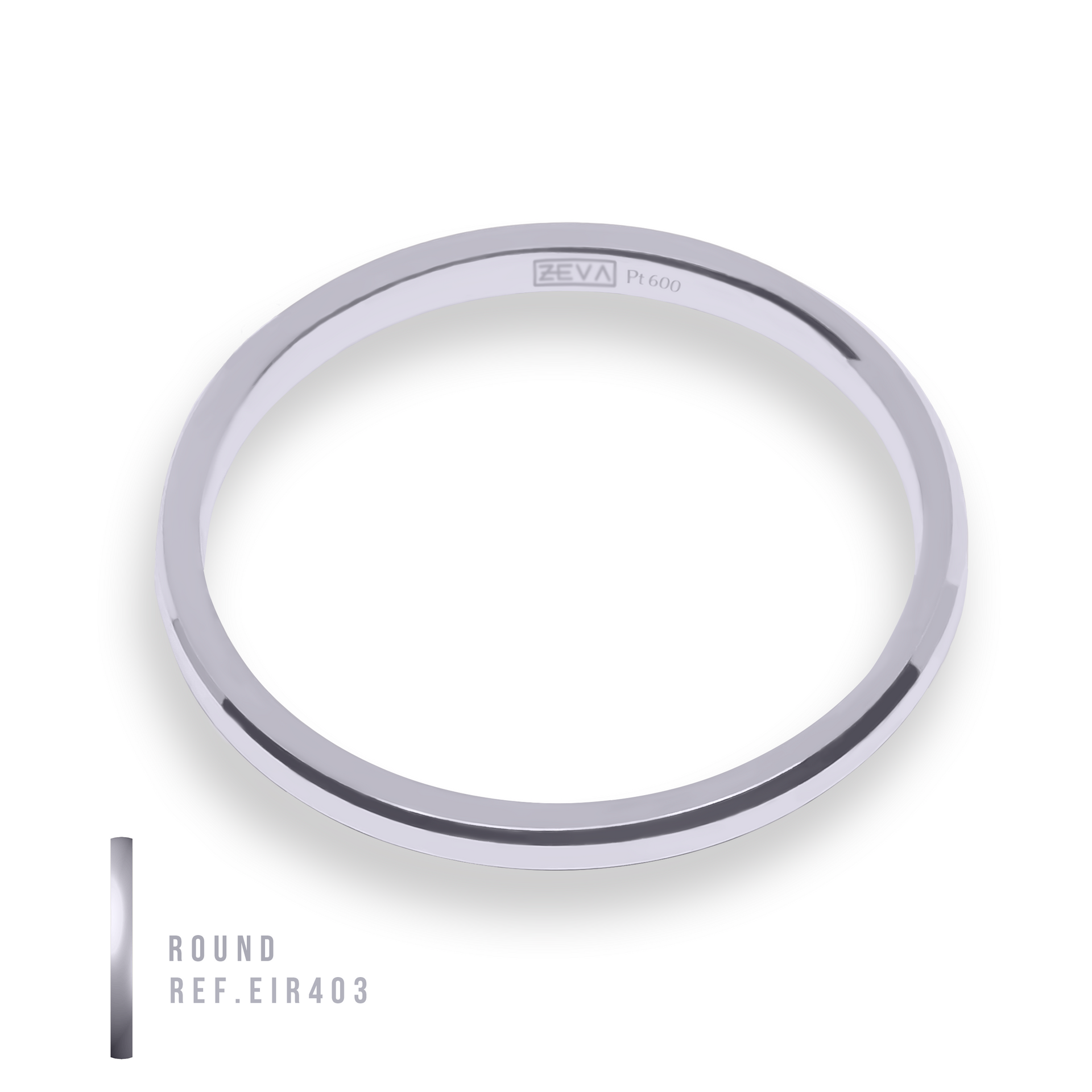 Ring EARTH IS ROUND 1.5mm round profile Platinum 600