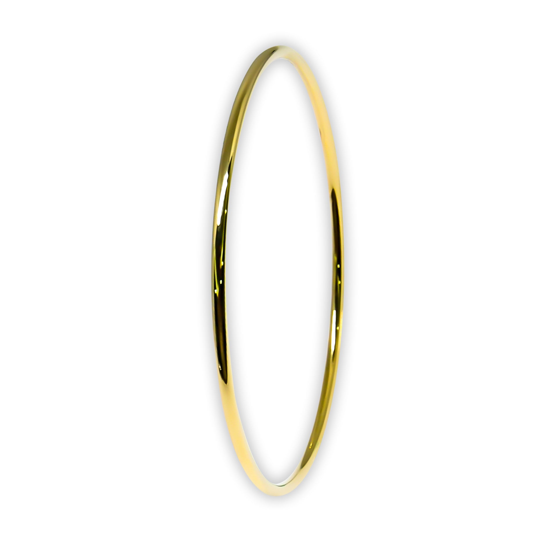 Bangle EARTH IS ROUND 2mm round yellow gold 18k 750