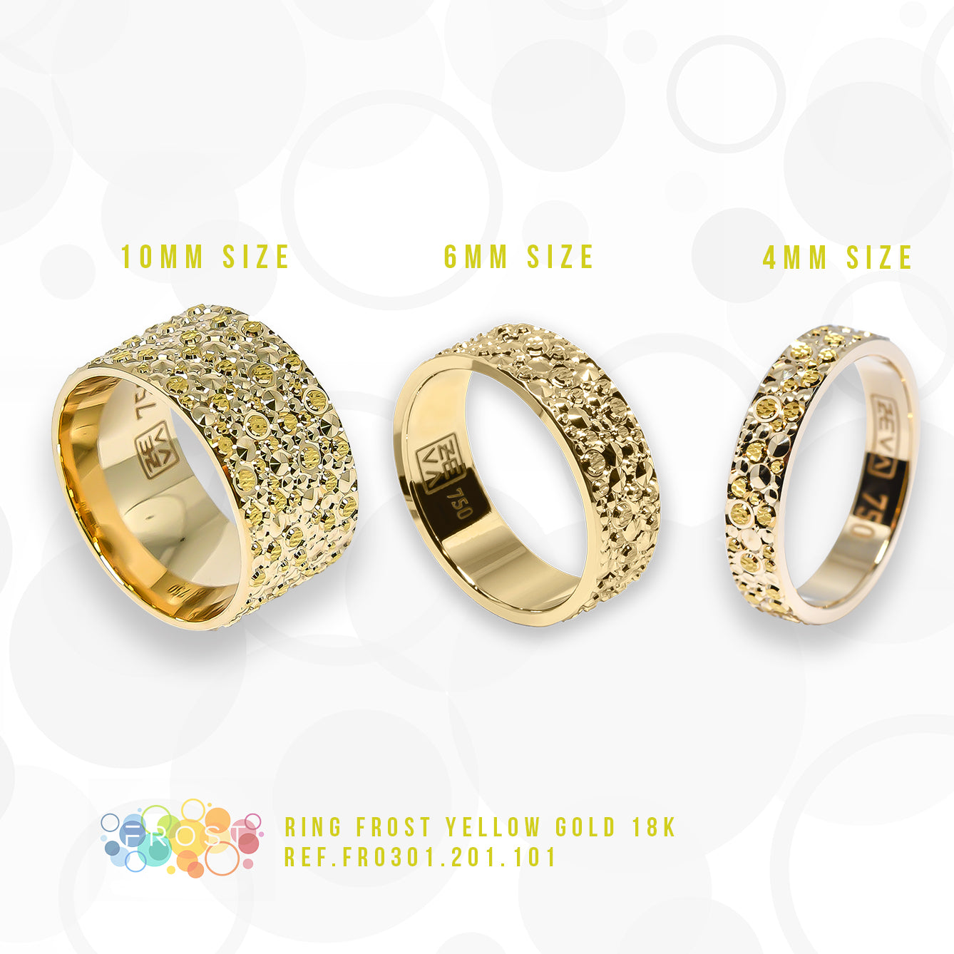 Ring FROST 4mm yellow gold 18k 750