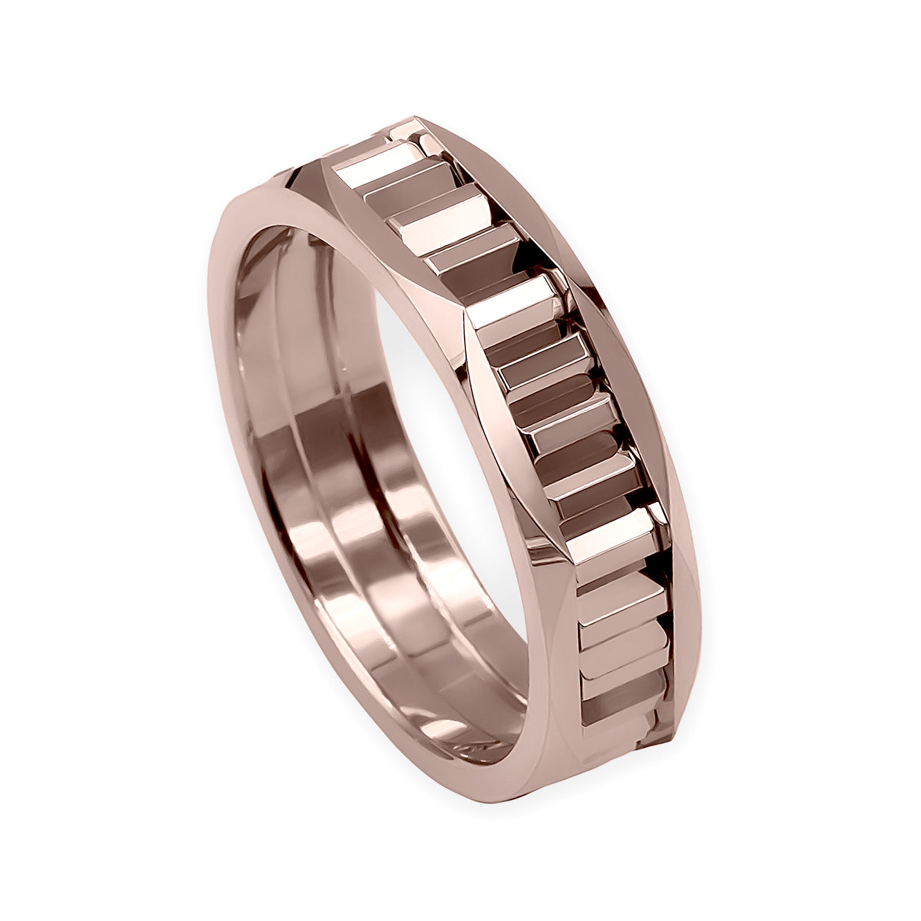 Ring CRUSH 6mm gears red gold 18k 750