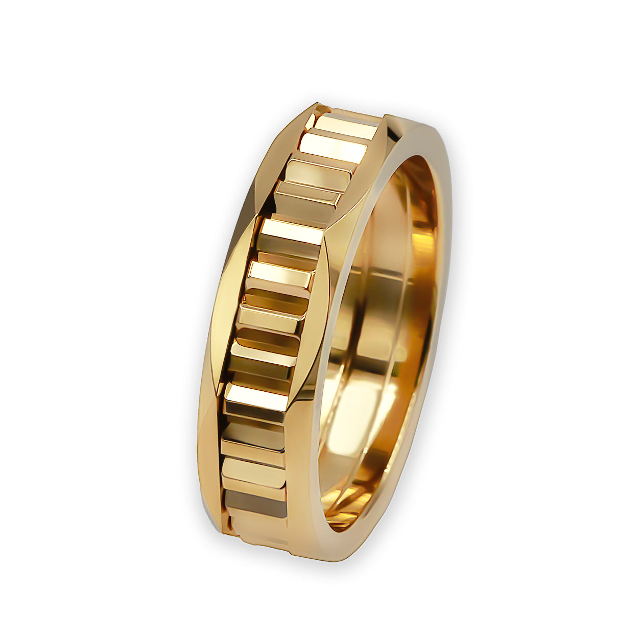Ring CRUSH 6mm gears yellow gold 18k 750