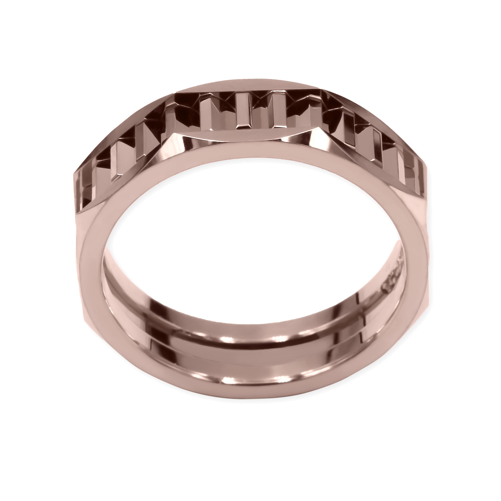 Ring CRUSH 6mm gears red gold 18k 750