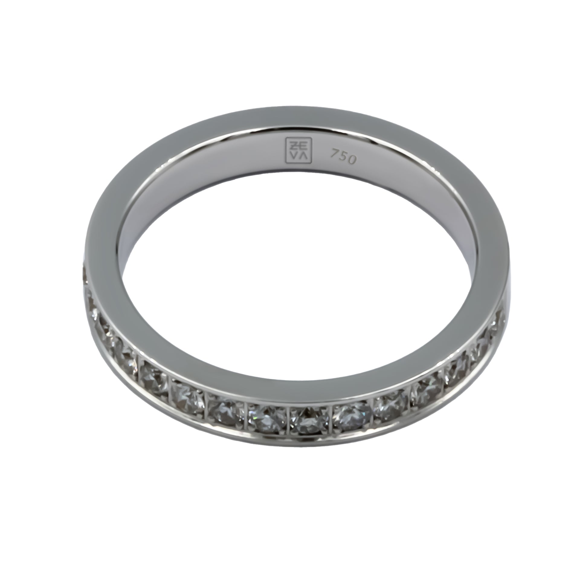 Bague EARTH IS ROUND 3mm or blanc 18k 15x diamants VS