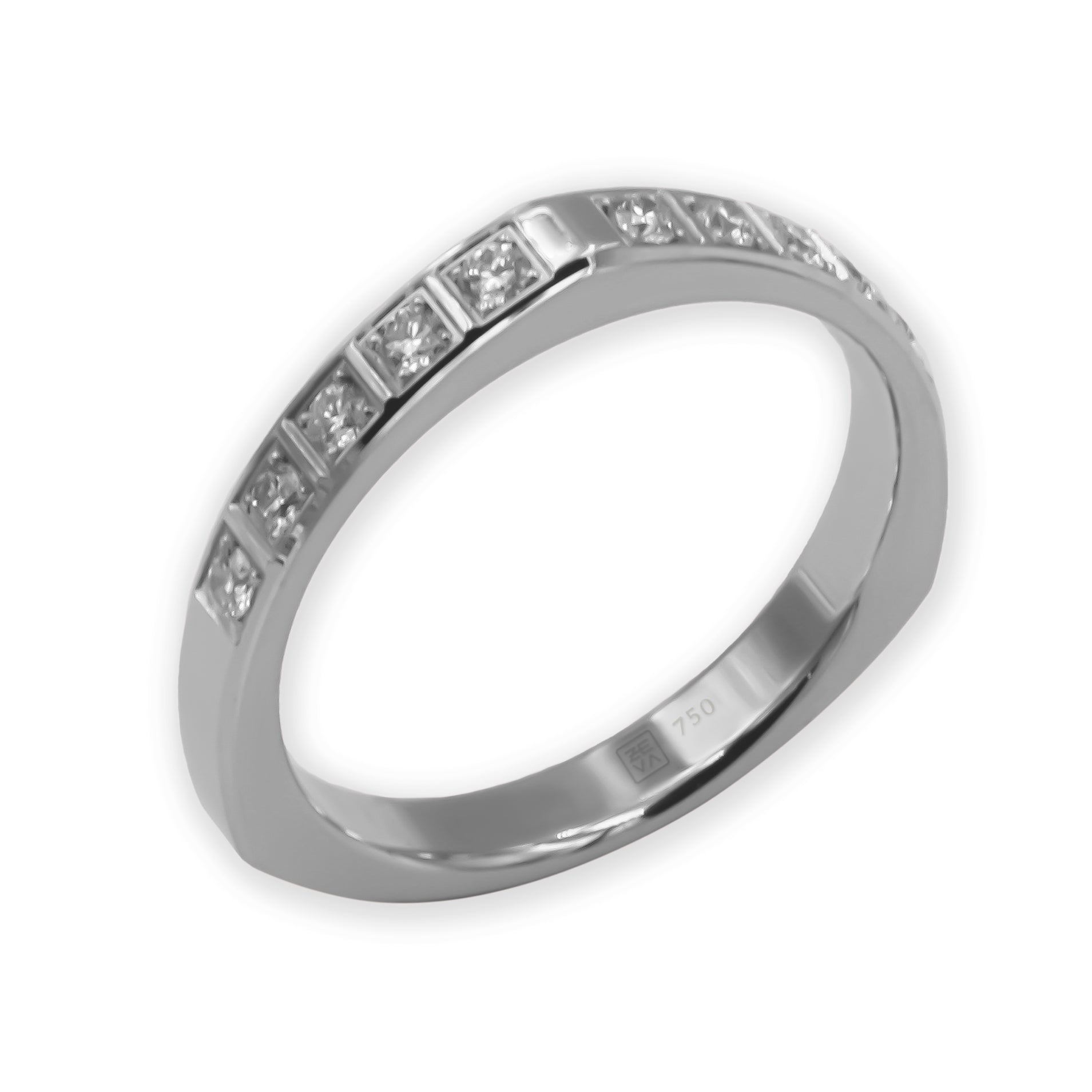 Ring DANCE 3mm white gold 18k 10x diamonds VS