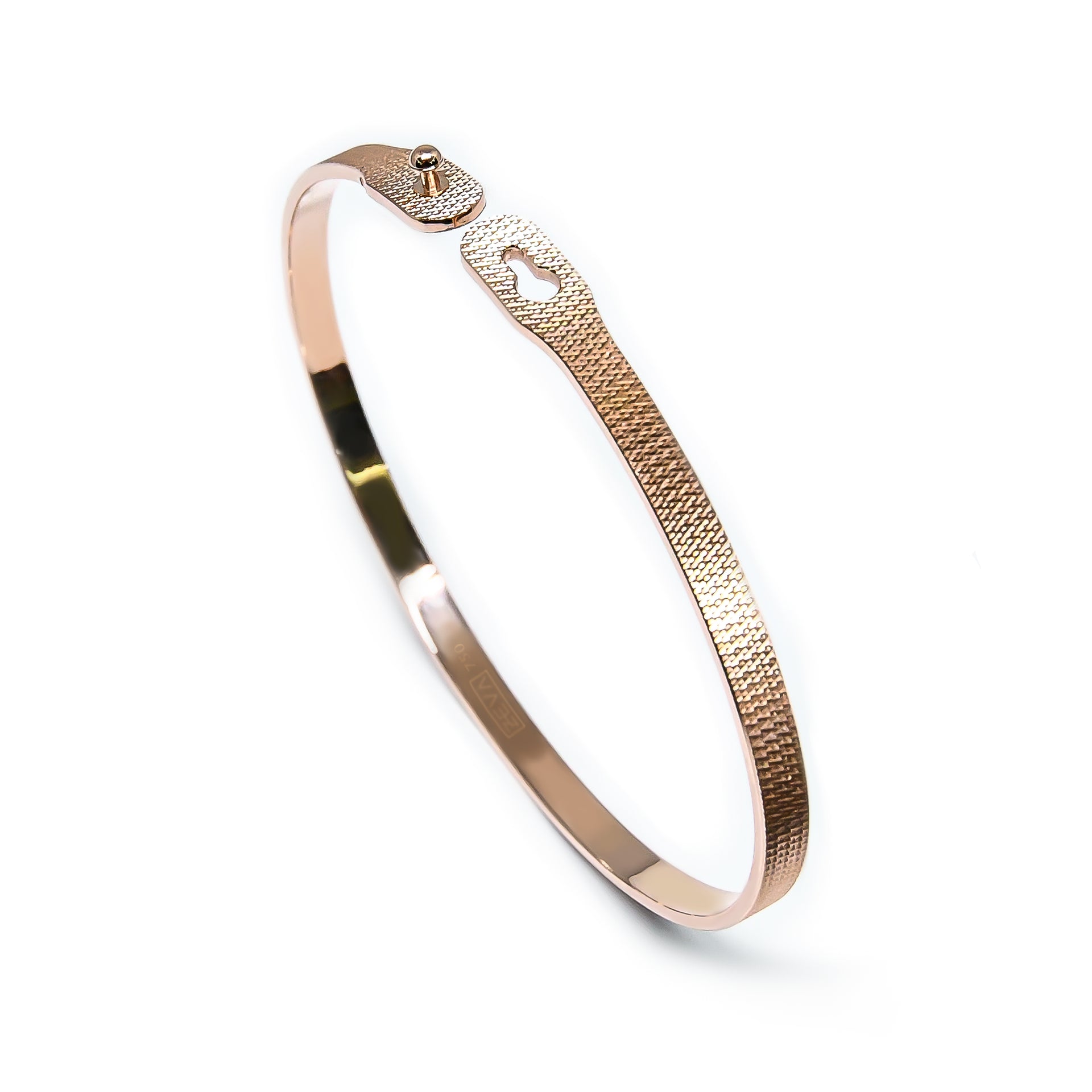 Bracelet WIRED 4mm flexible with pin claps red gold 18k 750