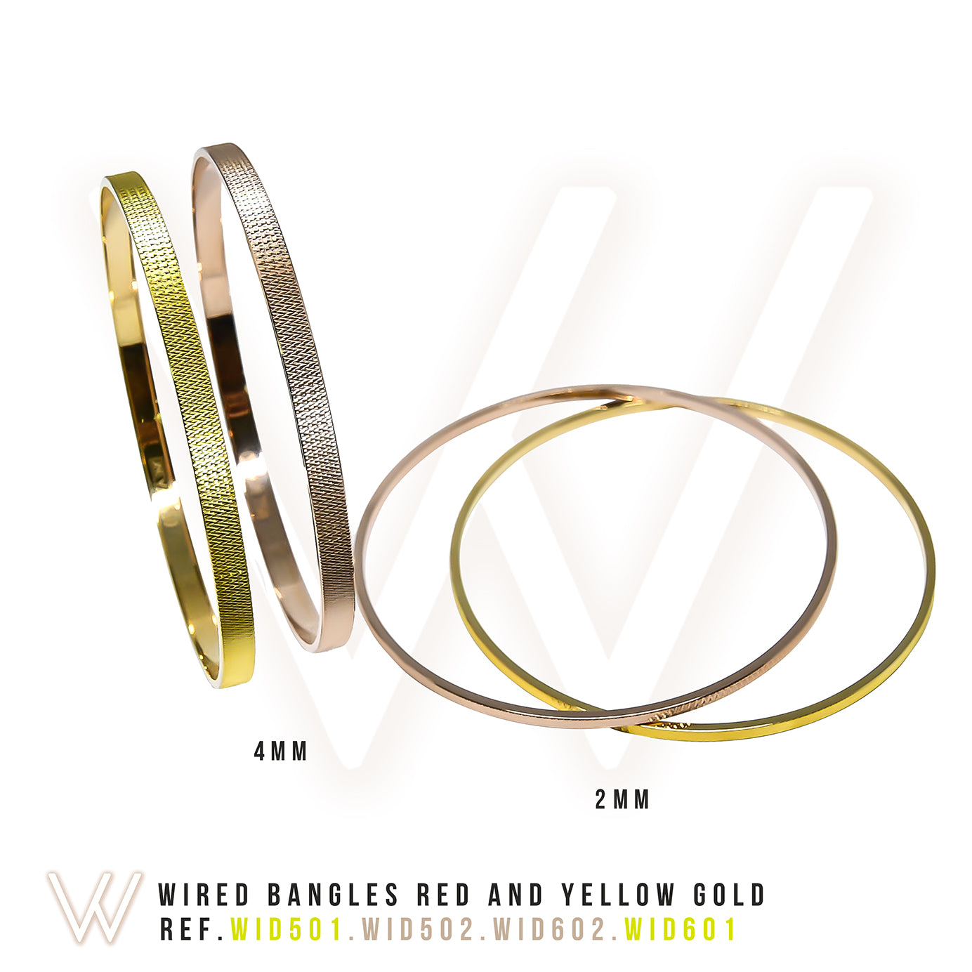 Bangle WIRED 4mm yellow gold 18k 750
